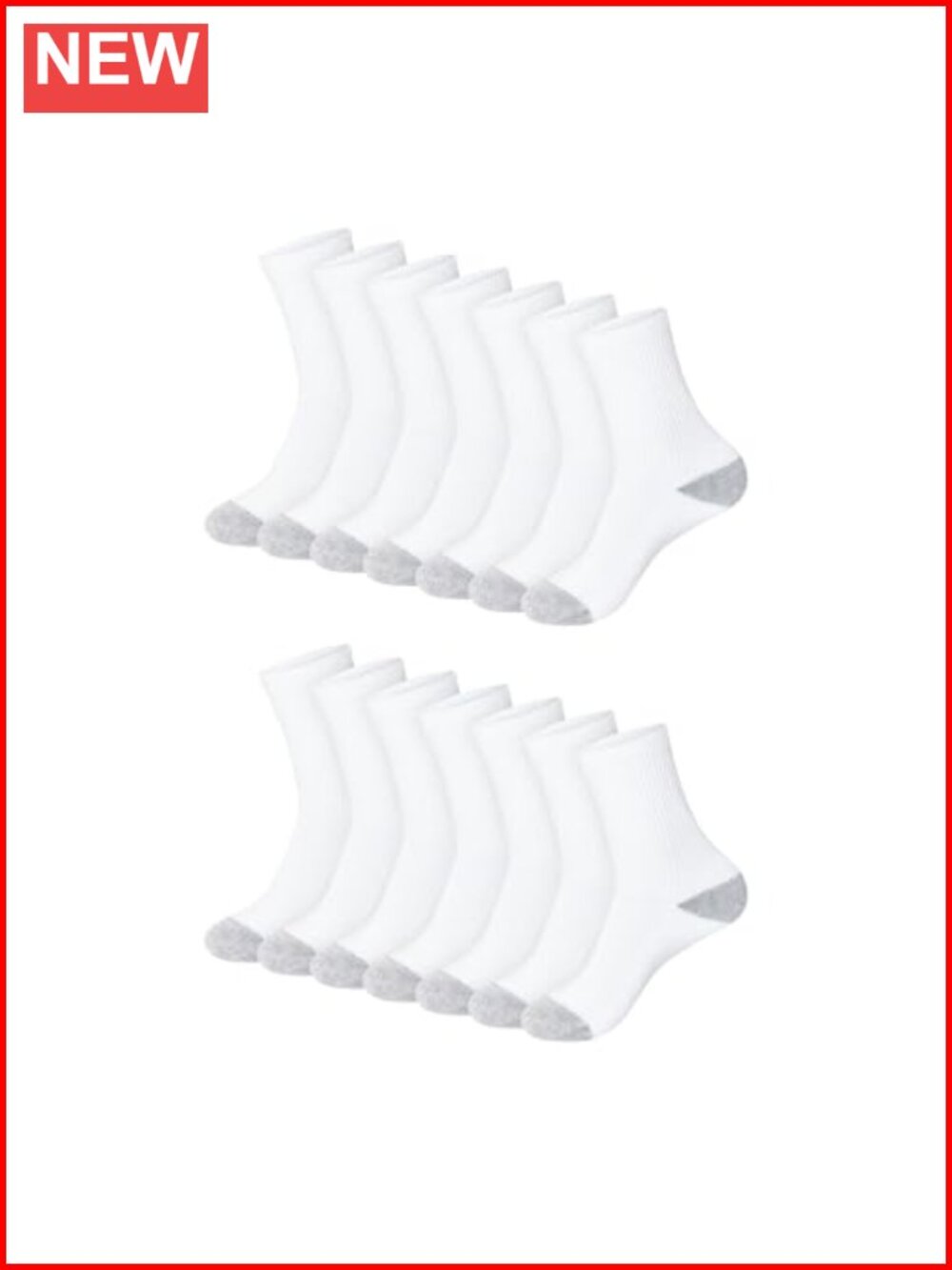 Moisture-Wicking Cushioned Athletic Crew Ankle No-Show Socks 14 Pack